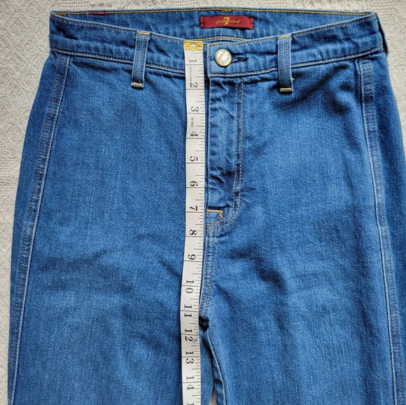 7 For All Mankind Womens High Rise Skinny Flare Jeans - Picture 9 of 13